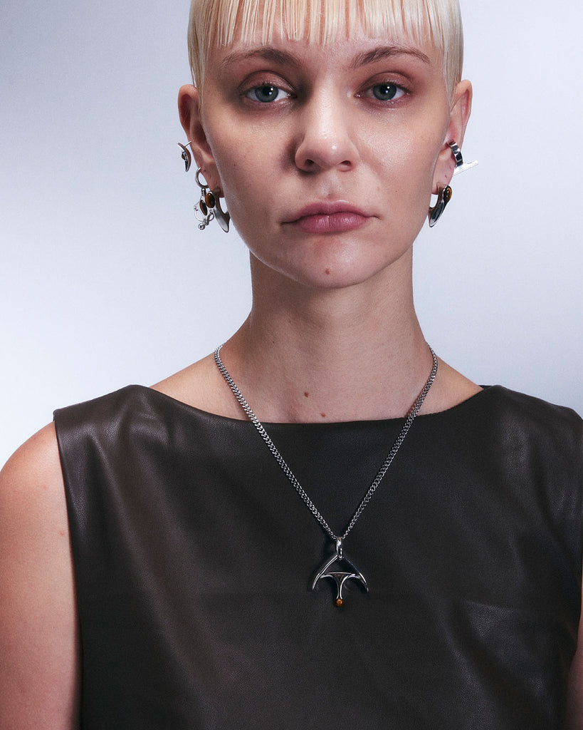 abstract modern pendant necklace