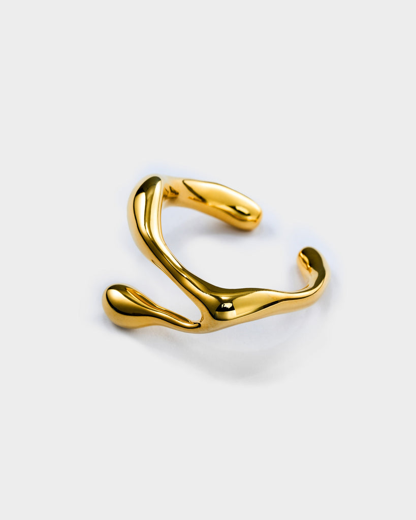 Lover Teardrop Sliding Stacking Ring Golden OLUV Jewelry