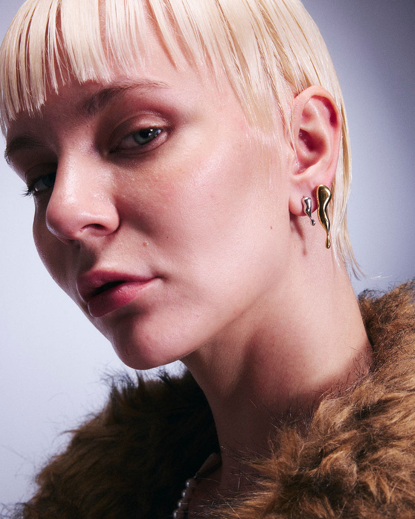 Lover Teardrop Earrings Golden OLUV Jewelry