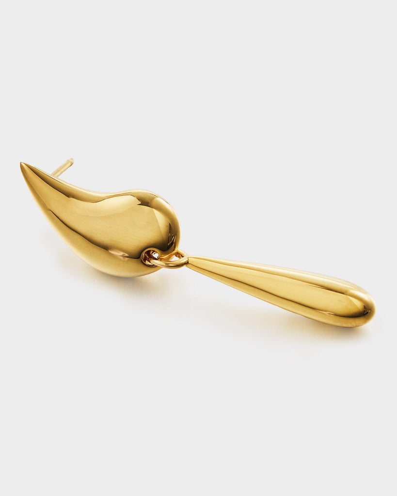 Minimalist Lover Teardrop Earrings Golden OLUV Jewelry