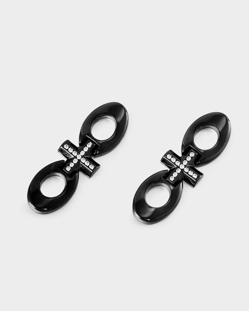 Oval Moissanite Cross Earrings OLUV Jewelry