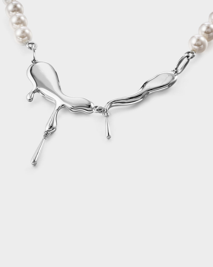 Lover Teardrop Pearl Weeping Necklace Sterling Silver OLUV Jewelry