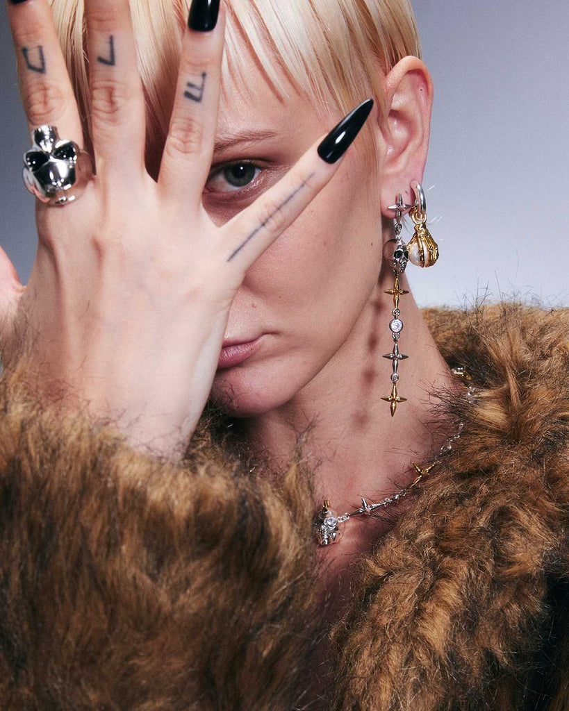 Silver Large Skull Ring OLUV Jewelry