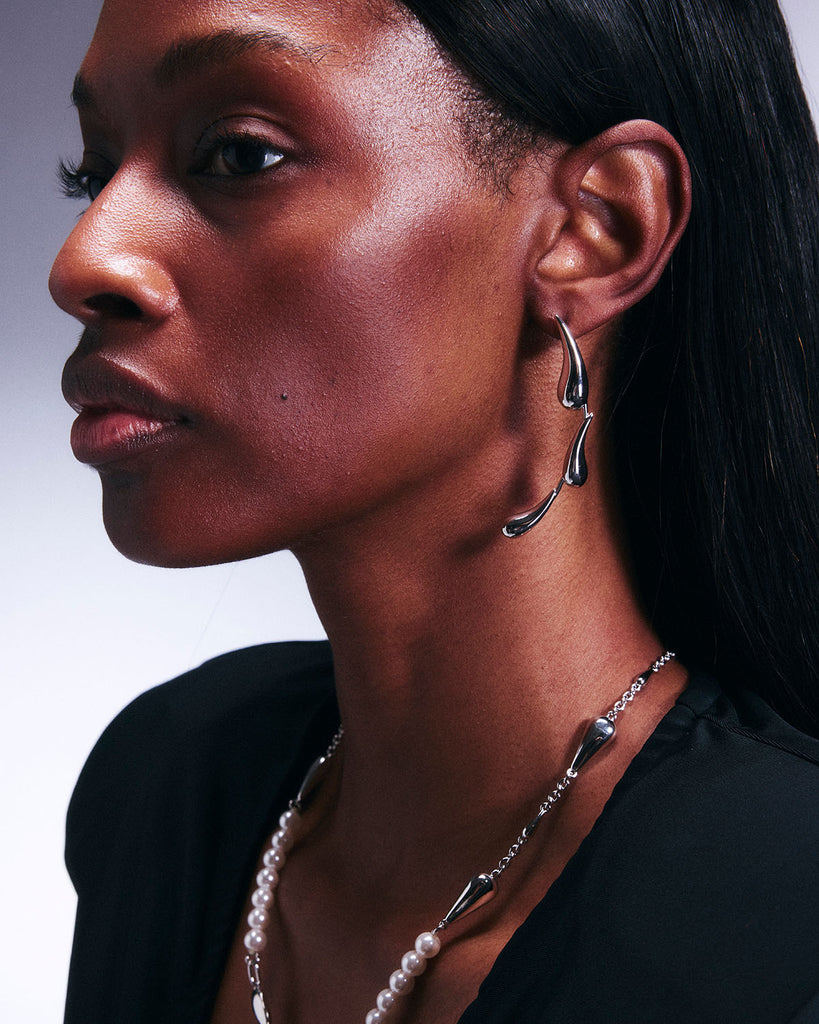 Gradient Lover Teardrop Earrings Sterling Silver OLUV Jewelry