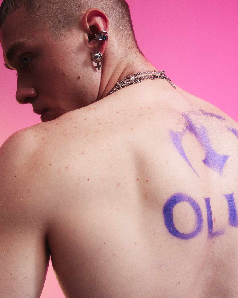 Silver Orb Venus Symbol Earrings OLUV Jewelry