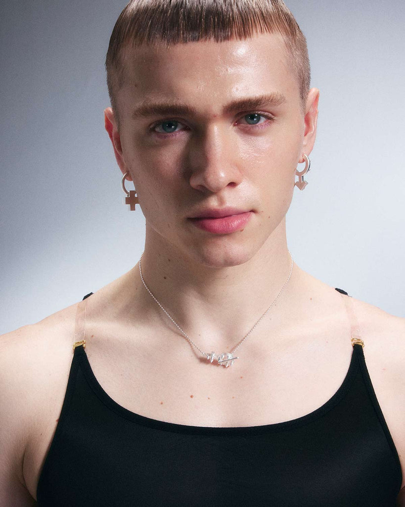 Silver Laser Checkered Cross Earrings OLUV Jewelry