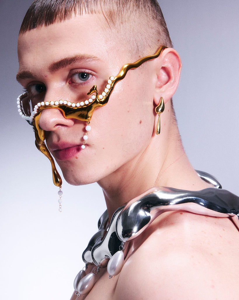 Minimalist Lover Teardrop Earrings Golden OLUV Jewelry