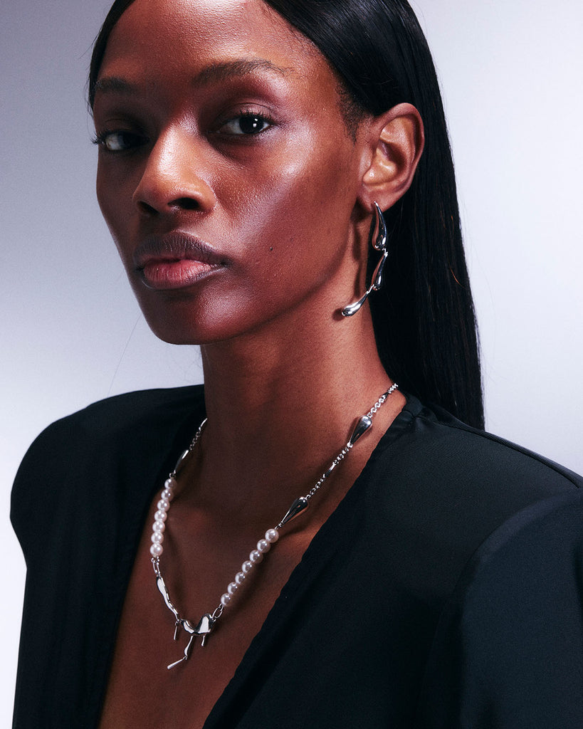 Lover Teardrop Pearl Weeping Necklace Sterling Silver OLUV Jewelry