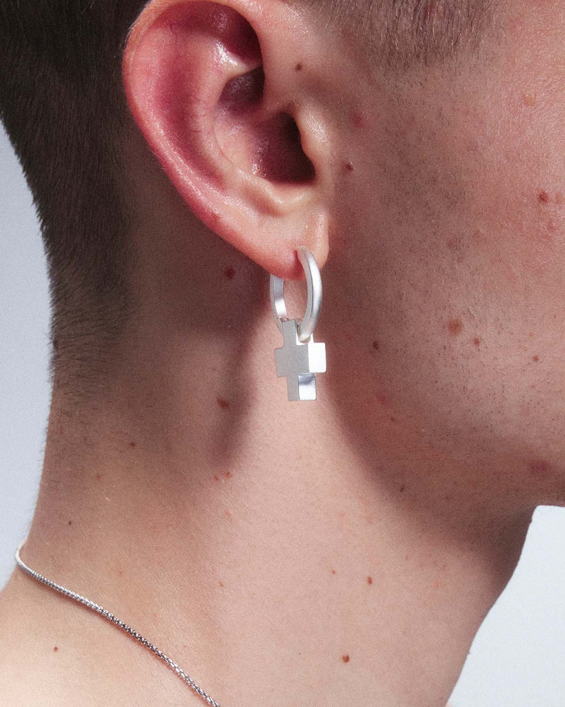 Silver Cross Earrings OLUV Jewelry