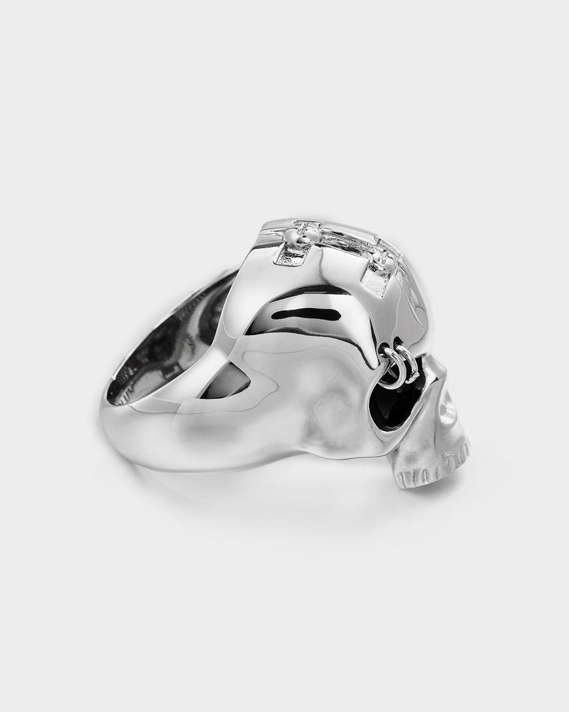 Silver Large Skull Ring OLUV Jewelry