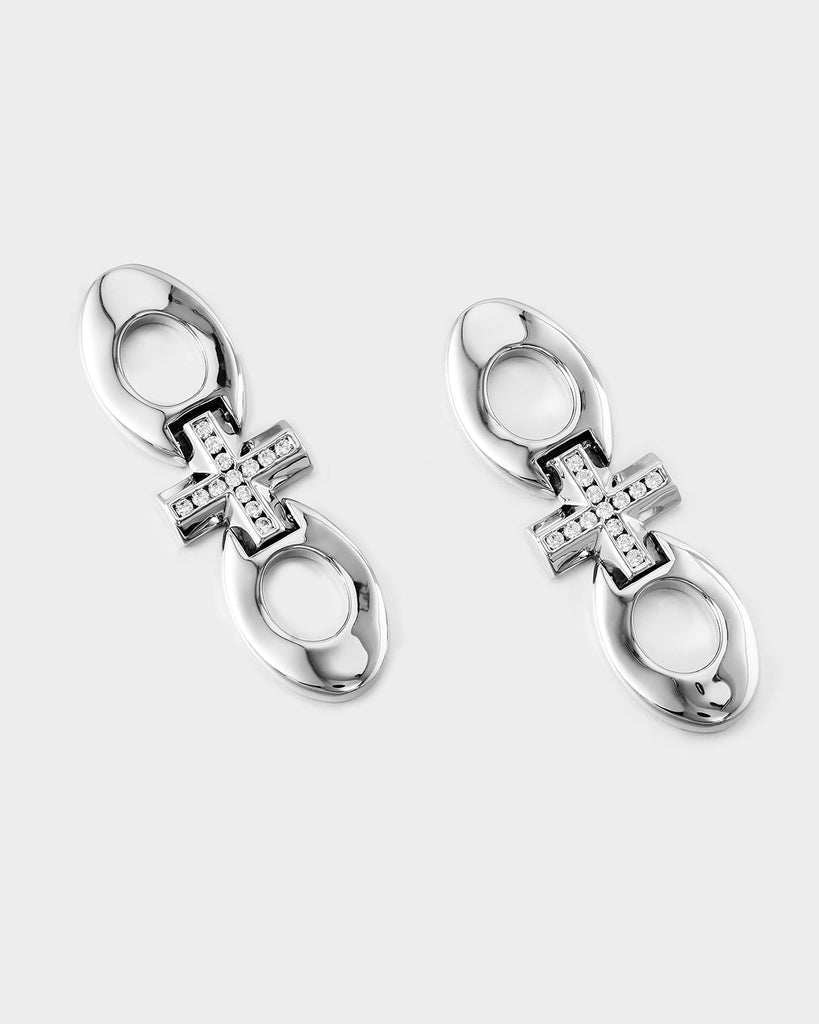 Oval Moissanite Cross Earrings OLUV Jewelry