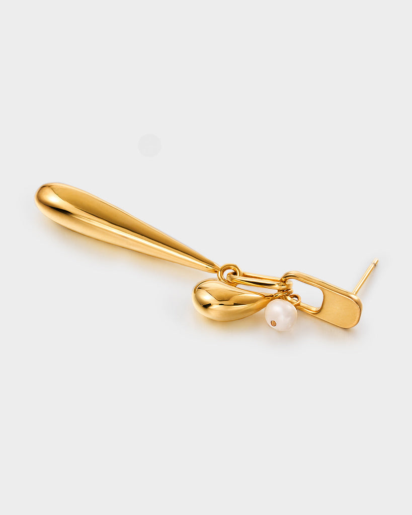 Lover Teardrop Pearl Earrings Golden OLUV Jewelry