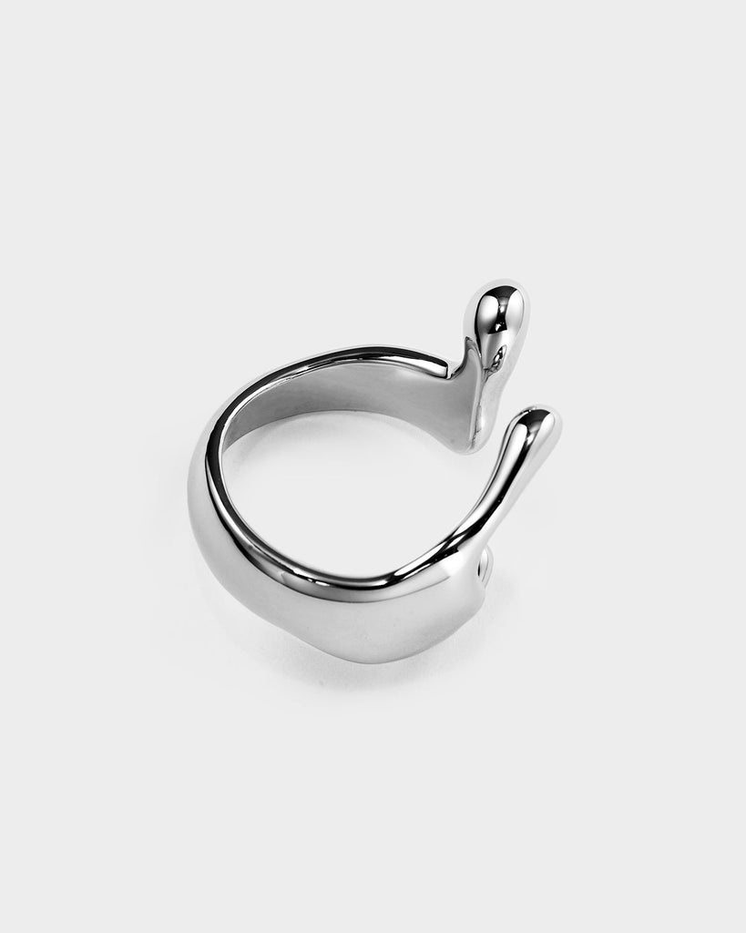 Lover Teardrop Asymmetric Ring Sterling Silver OLUV Jewelry