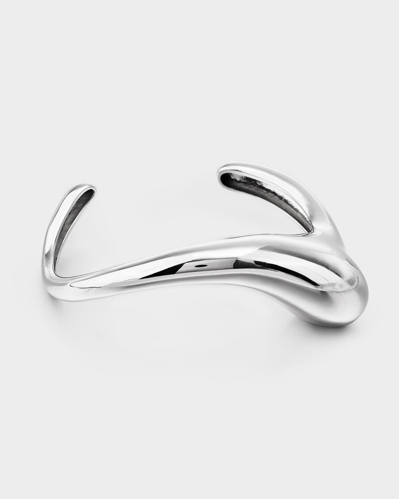 Minimalist Deconstructed Teardrop Bracelet Sterling Silver OLUV Jewelry