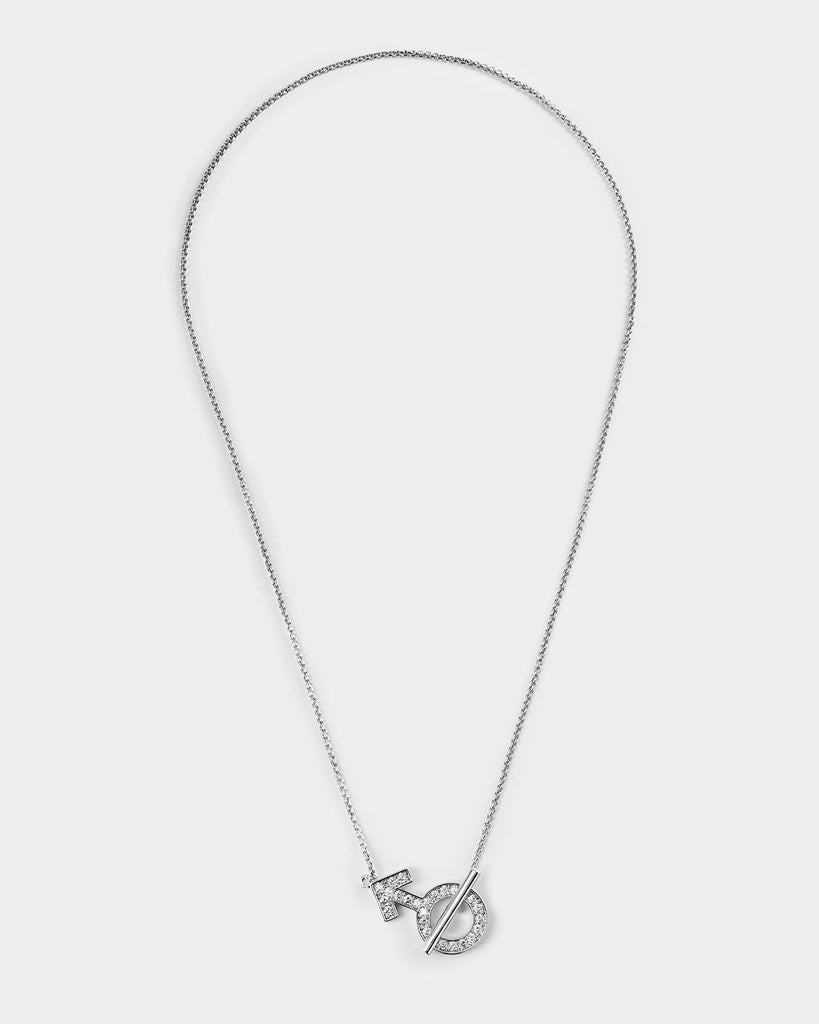 Mossanite Mars Symbol OT Necklace OLUV Jewelry