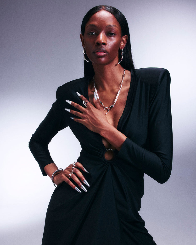 Lover Teardrop Asymmetric Ring Sterling Silver OLUV Jewelry