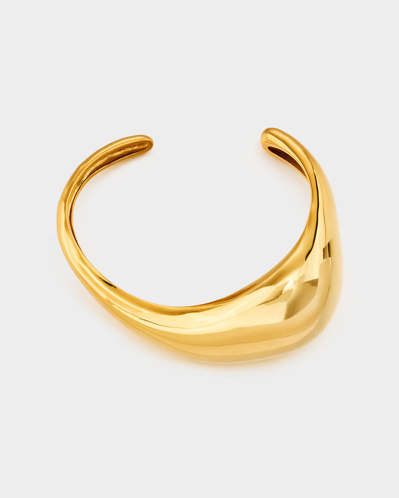 Minimalist Deconstructed Teardrop Bracelet Golden OLUV Jewelry