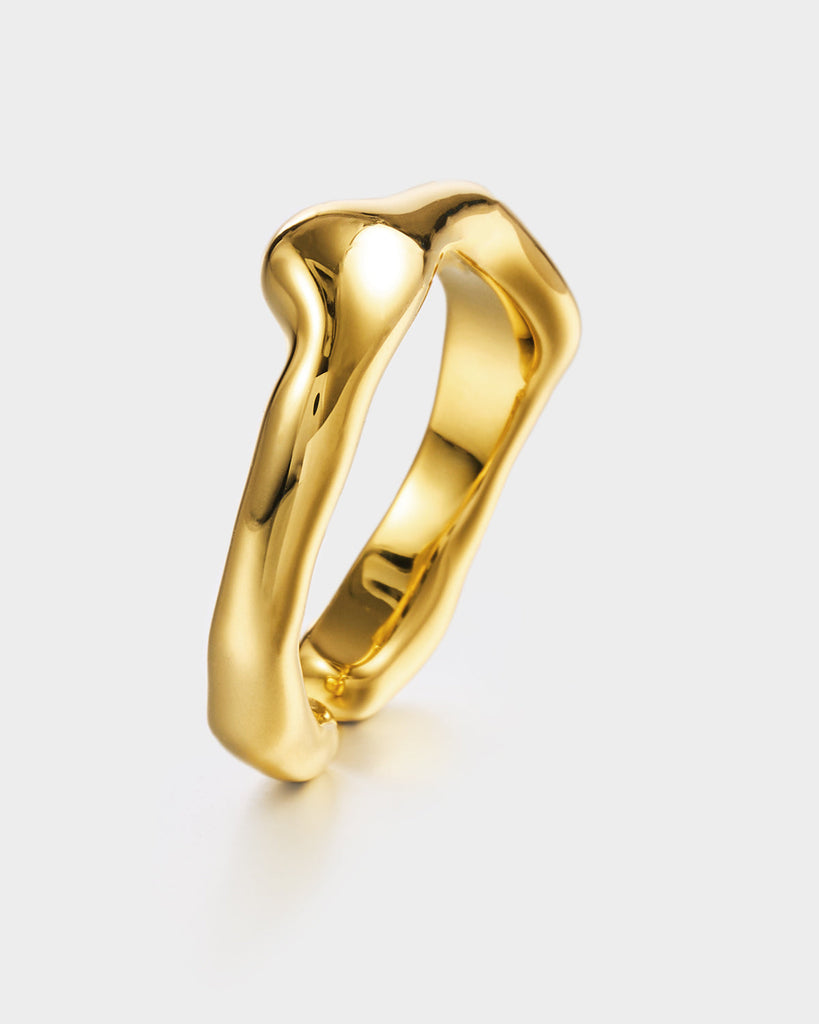 Lover Teardrop Gathering Stacking Ring Golden OLUV Jewelry