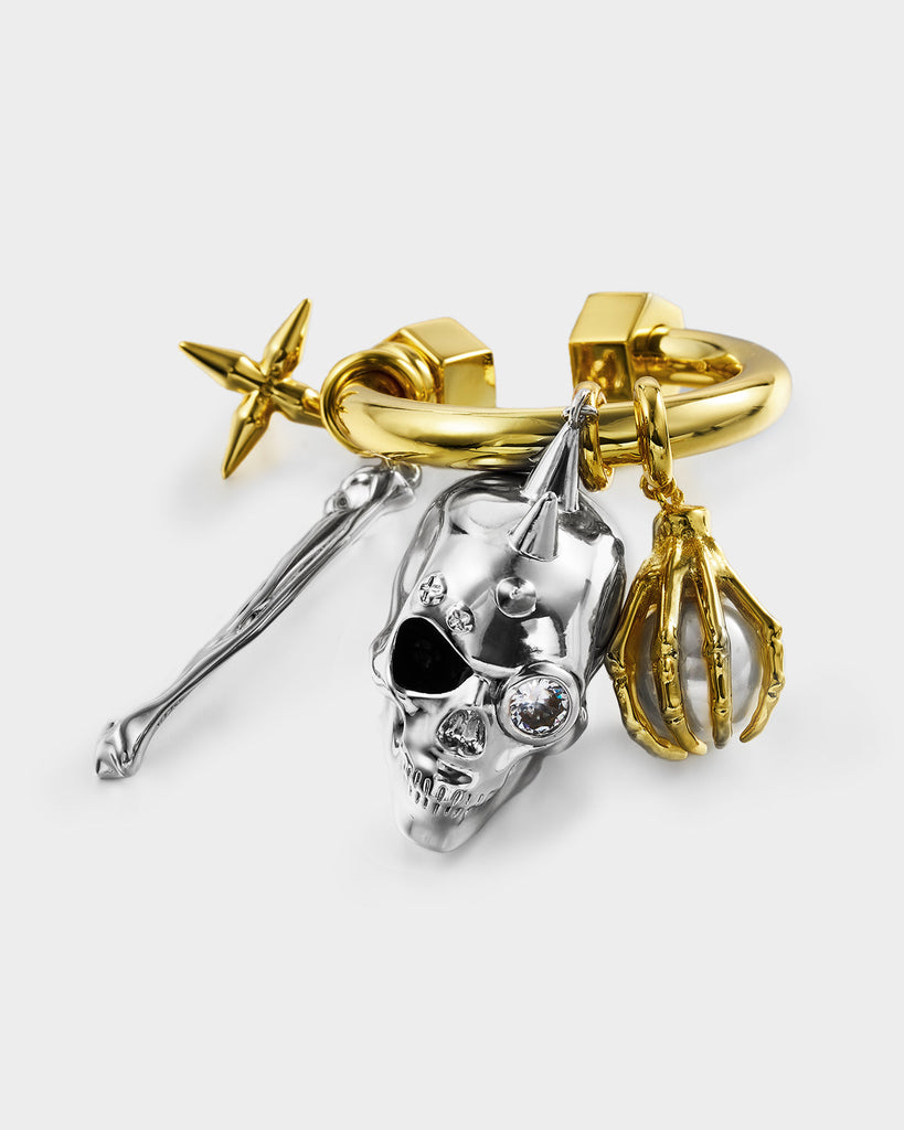 Silver & Golden Skeletal Keychain OLUV Jewelry