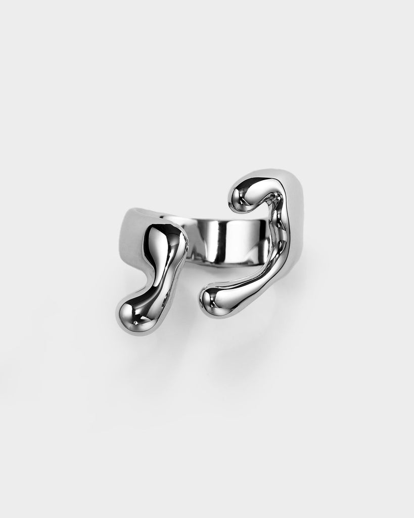 Lover Teardrop Asymmetric Ring Sterling Silver OLUV Jewelry