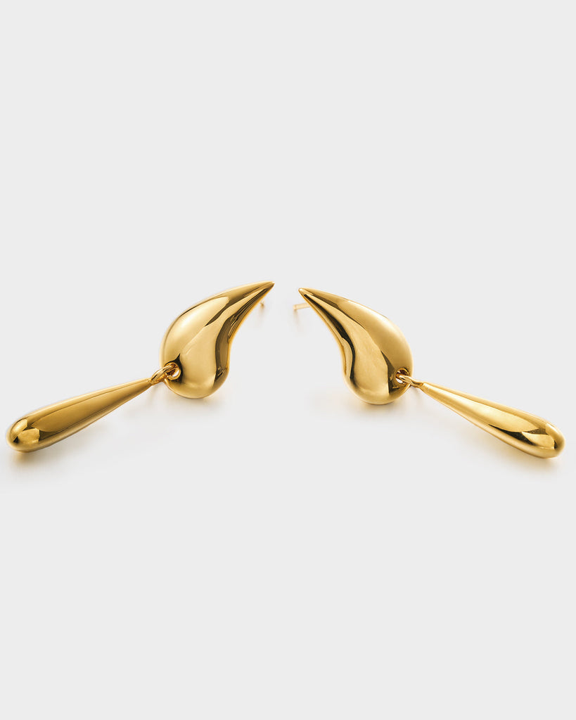 Minimalist Lover Teardrop Earrings Golden OLUV Jewelry