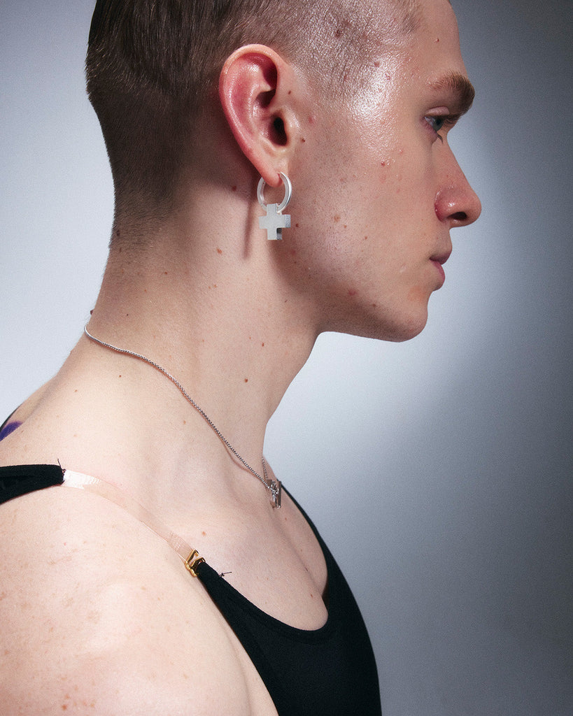 Silver Cross Earrings OLUV Jewelry