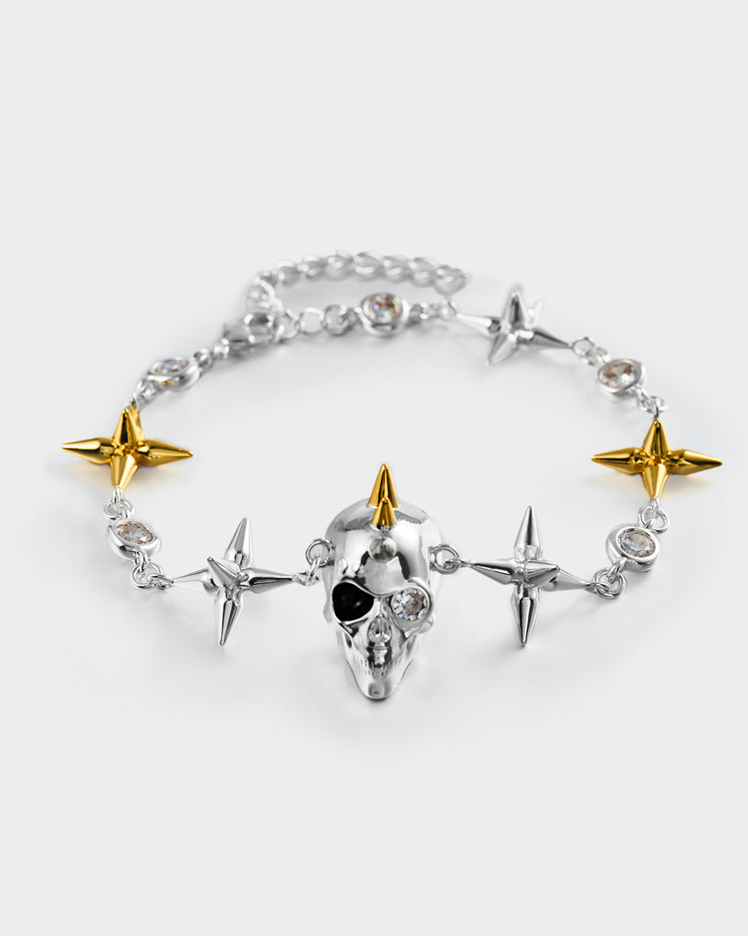 Silver & Golden Skull Bracelet OLUV Jewelry