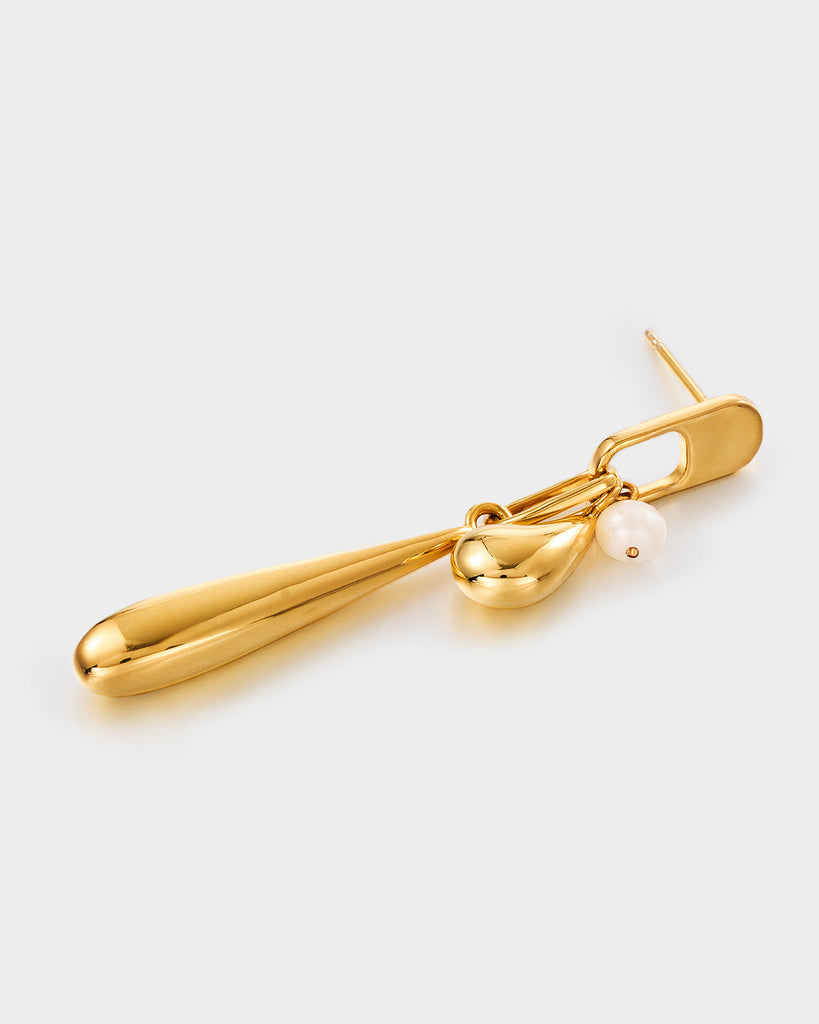 Lover Teardrop Pearl Earrings Golden OLUV Jewelry