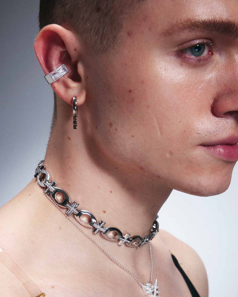 Rectangular Mossanite Ear Cuff OLUV Jewelry