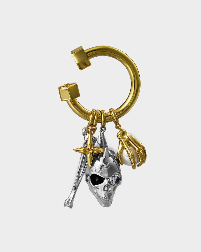 Silver & Golden Skeletal Keychain OLUV Jewelry