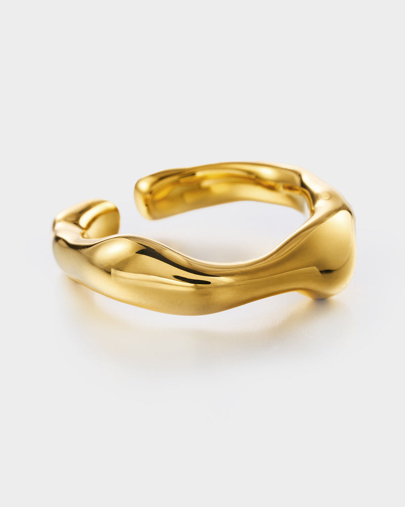Lover Teardrop Gathering Stacking Ring Golden OLUV Jewelry