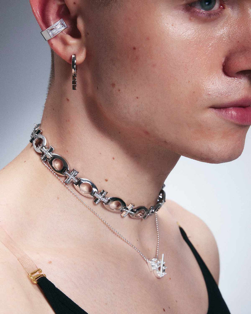 Mars Symbol OT Clasp Beaded Necklace OLUV Jewelry