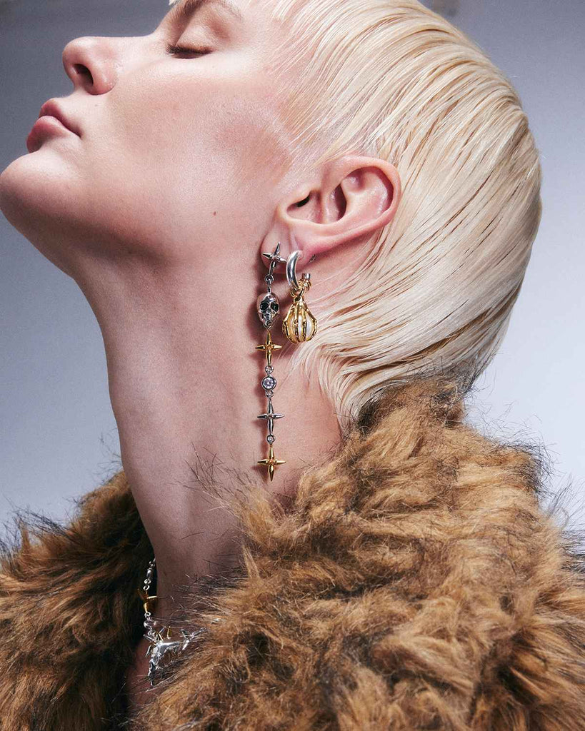 Skeletal Claw Pearl Earrings OLUV Jewelry