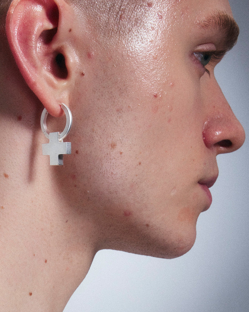 Silver Cross Earrings OLUV Jewelry
