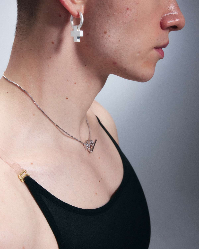 Mossanite Mars Symbol OT Necklace OLUV Jewelry