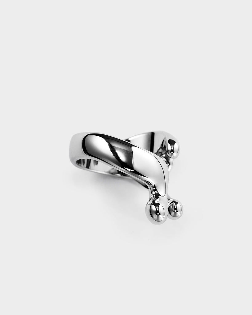 Lover Teardrop Asymmetric Ring Sterling Silver OLUV Jewelry