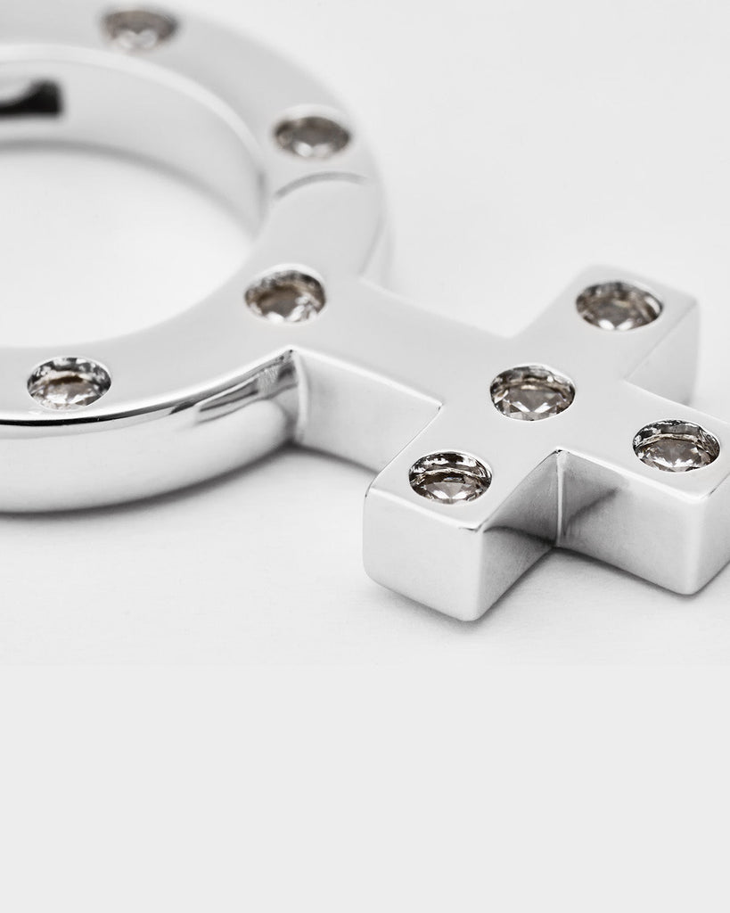 Silver Mossanite Venus Symbol Earrings OLUV Jewelry