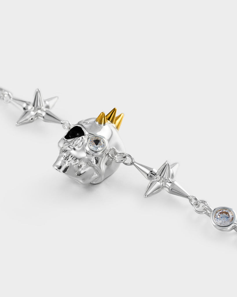 Silver & Golden Skull Bracelet OLUV Jewelry