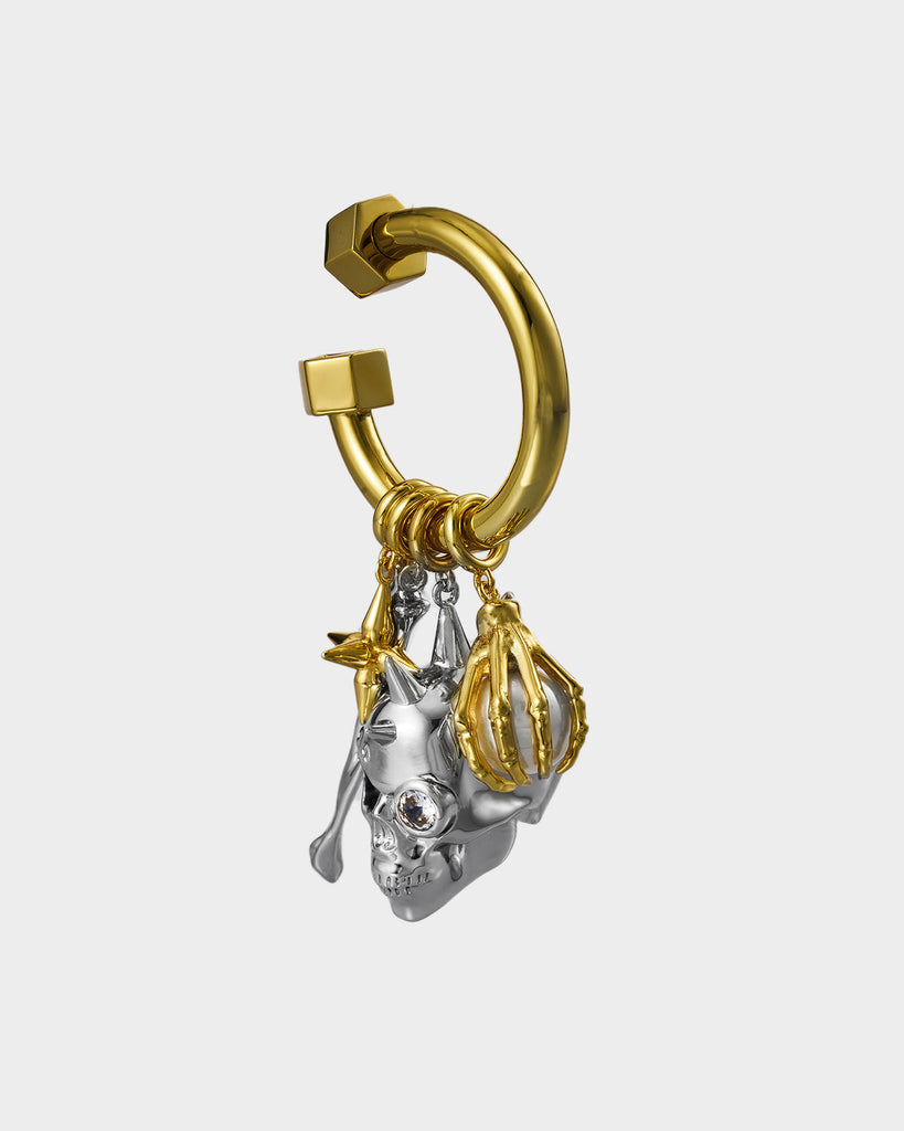 Silver & Golden Skeletal Keychain OLUV Jewelry