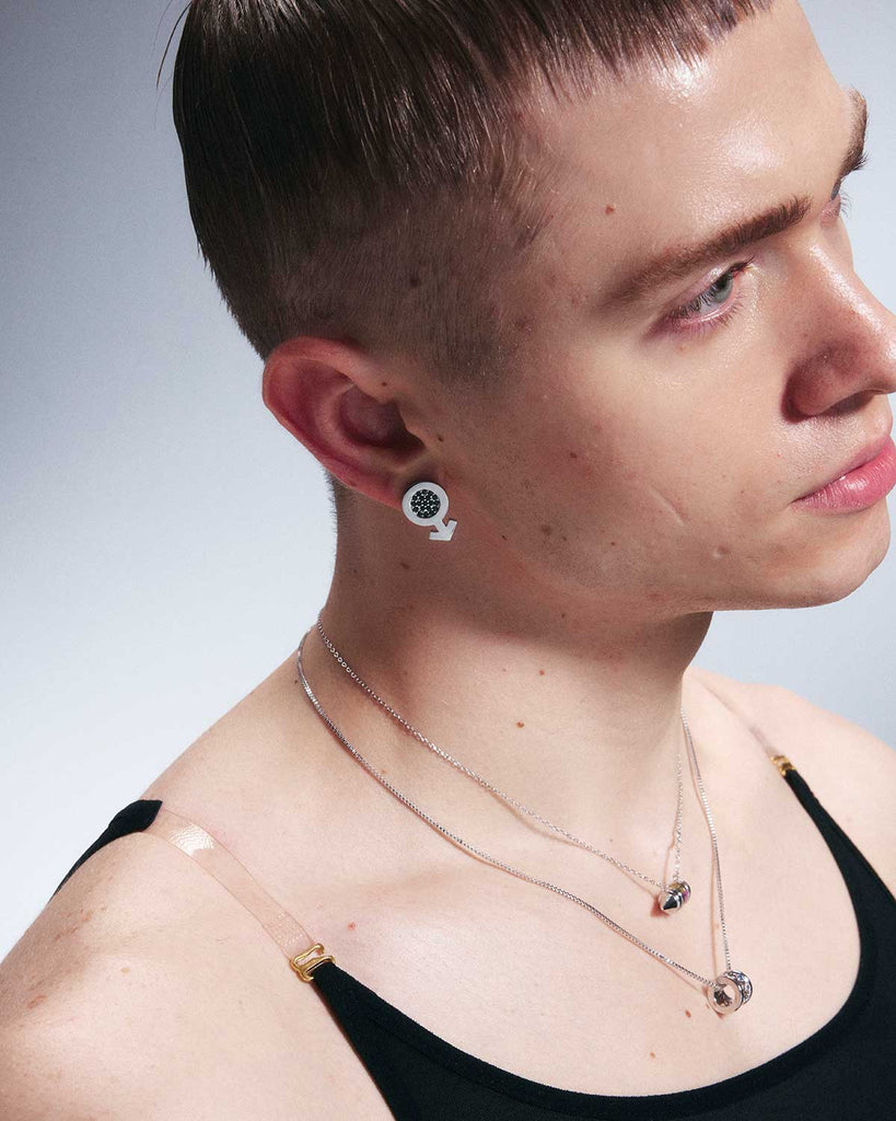 Oval Mossanite Cross Earrings OLUV Jewelry