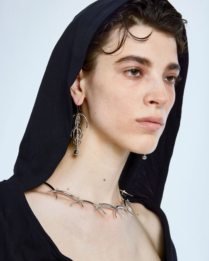 black necklace, blue necklace, red necklace