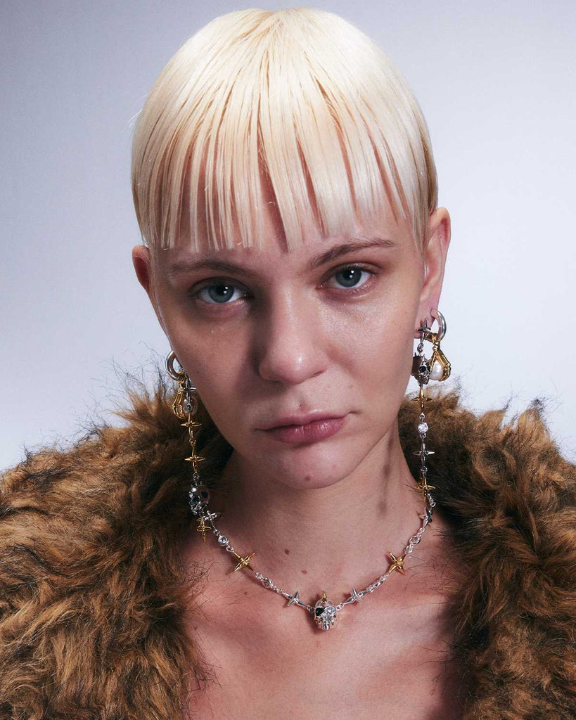 Silver & Golden Tassel Earrings OLUV Jewelry