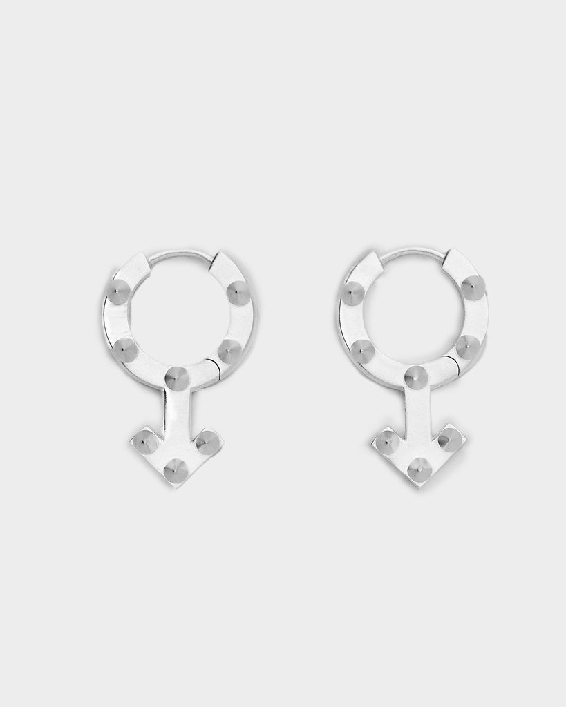 Matte Mars Symbol Studded Earrings OLUV Jewelry