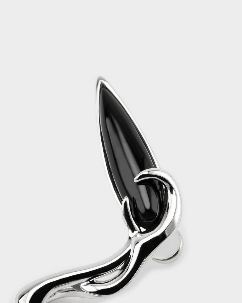 black earrings, white earrings, blue earrings