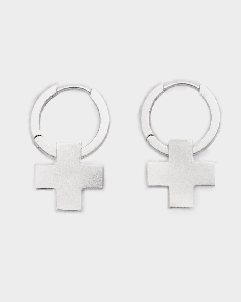 Silver Cross Earrings OLUV Jewelry