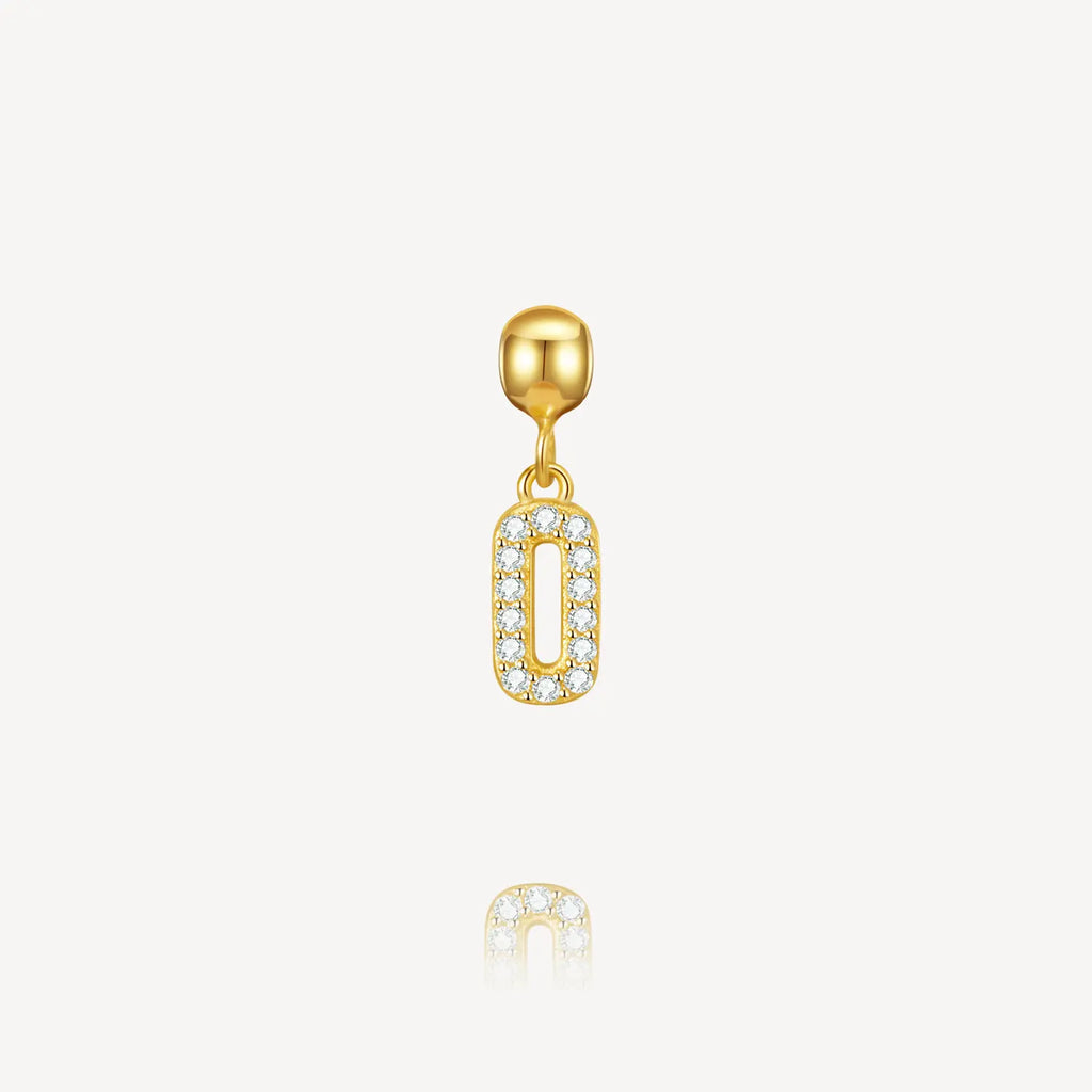 necklace charm, number charm, 0