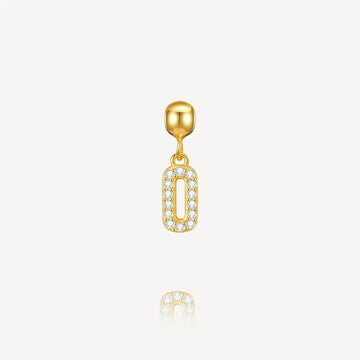 necklace charm, number charm, 0