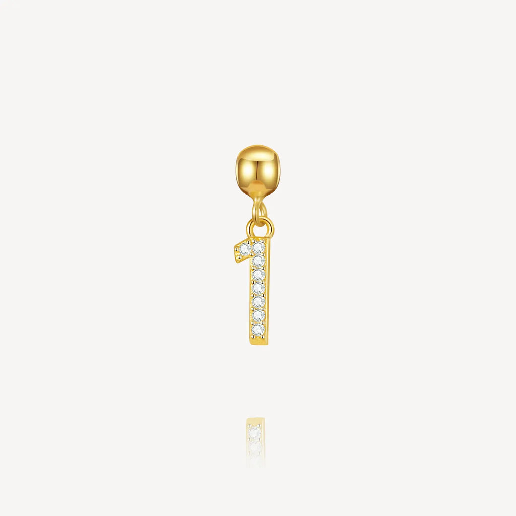number 1 charm, necklace charm, number charms