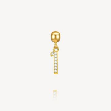 number 1 charm, necklace charm, number charms