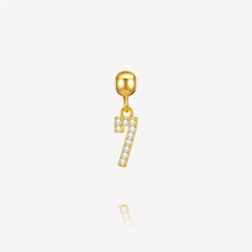 number 7 charm, necklace charm, number charms